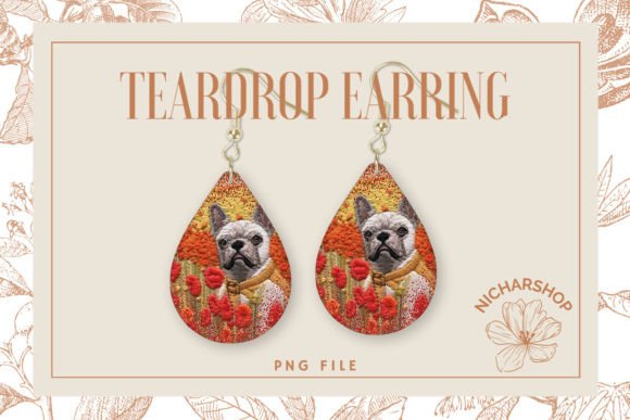 Dog Flower Embroidery Teardrop Earring3 Review
