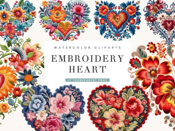 Embroidery Heart Clipart Bundle Review