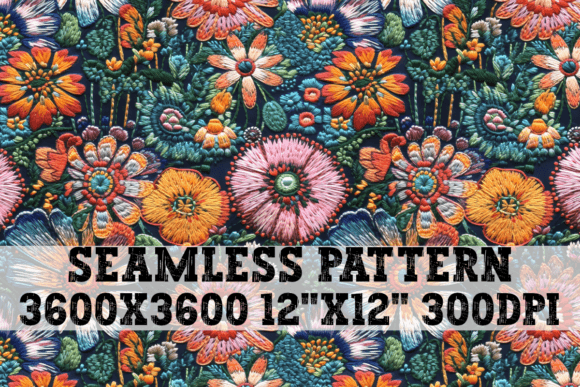 Flower Embroidery Scene Seamless Pattern Review