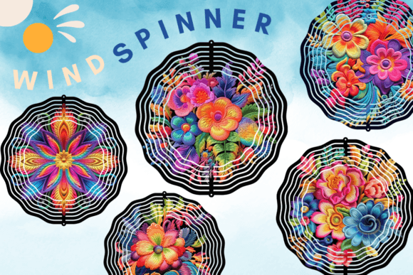 Flower Embroidery Wind Spinner Template Review
