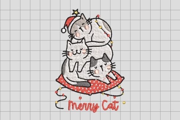 Merry Cat Sleeping Together Embroidery Review