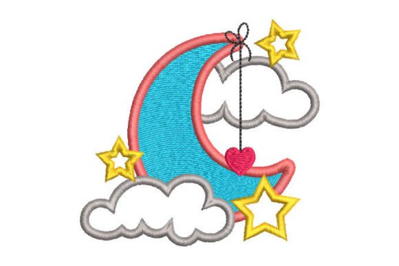 Moon Cloud and Star with Heart Embroidery Review