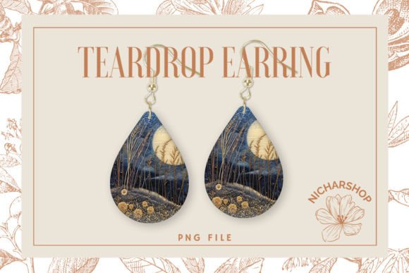 Moon Night Embroidery Teardrop Earring Review